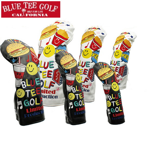 【店内全品ポイント10倍＆クーポン割引！5/30(月)7:59迄】BLUE　TEE　GOLF　バーガー　3サイズ・各2色　限定モデル　ブルーティーゴルフ　スマイル　ヘッドカバー　1227　新生活　プレゼント