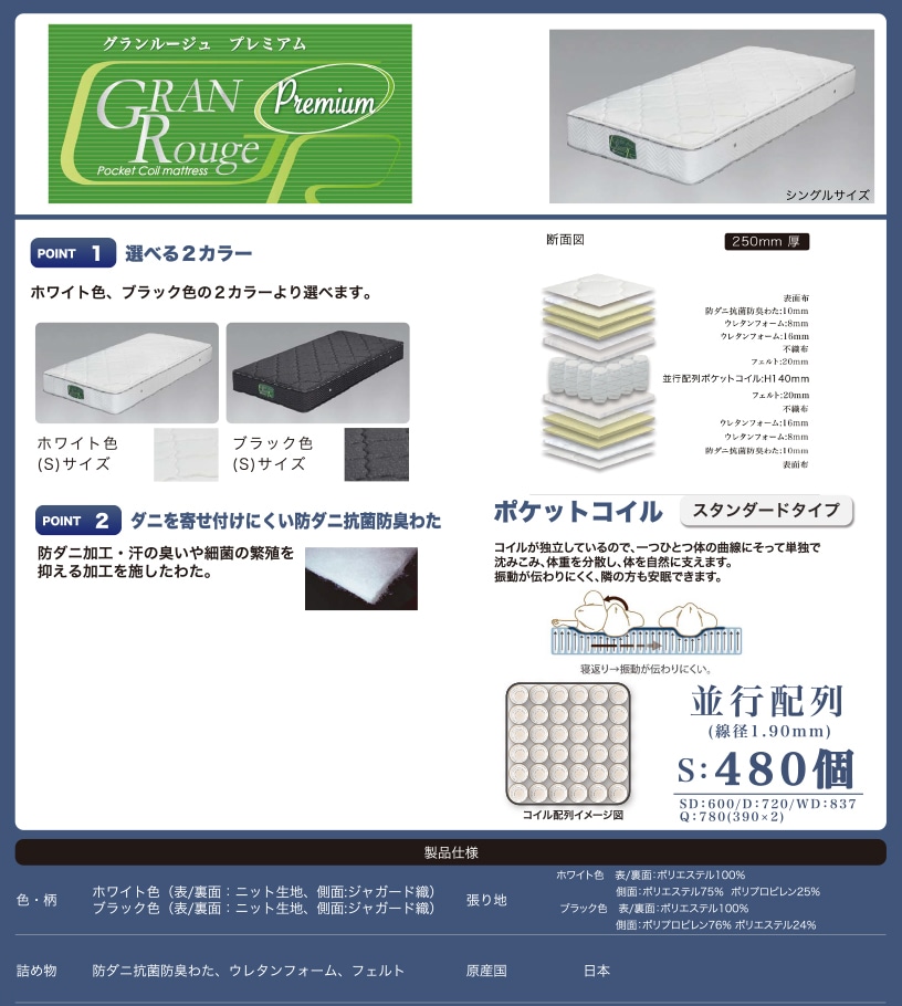 受注生産 送料無料 サプリ ファンケル Gran Rouge Premium グランルージュ プレミアム サプリ クイーンサイズ Q ポケットコイル マットレス グランツ 国産 硬め 高反発 Sugar Timeクイーンベッド マットレス おすすめ 防臭 腰痛 ストレッチ 人気 子供 ランキング