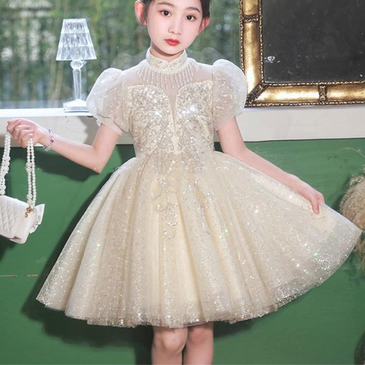 【韓服表現スタイル】ラブリードレス 赤ちゃん お子さん バフ袖 ロング丈 太陽フレア スピード競技 姫御前 掻き鳴らす会 生まれ落ちる日 寄り合い ゴールド 110 120 130 140 150 160 ドレス-キッズ・ベビー・マタニティ-キッズファッション