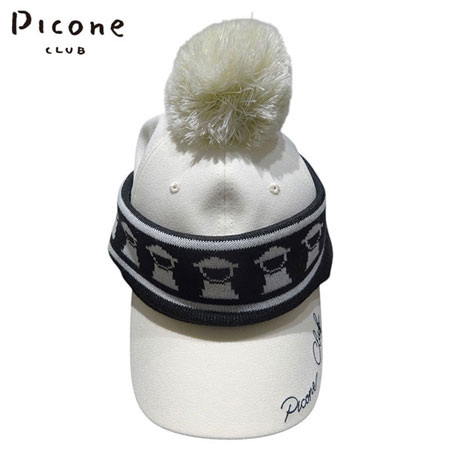 【2025年秋冬】レディース ピッコーネクラブ　PICONE CLUB　2WAYキャップ　ホワイト（190）【送料無料・代引き手数料無料】 ゴルフウェア ギフト プレゼントにも