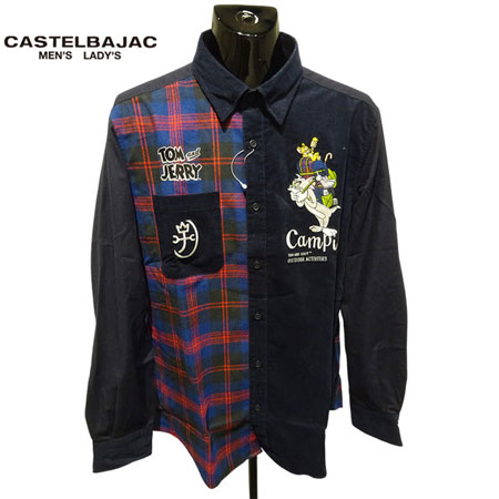 〈30%OFFセール〉【2025年秋冬】メンズ カステルバジャック CASTEL BAJAC　シャツ　ネイビー（59）・ブラック（99）【送料無料・代引き手数料無料】 ギフト プレゼントにも｜サムハウス