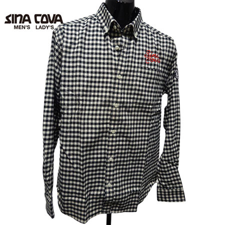 【2025年秋冬】メンズ シナコバ SINA COVA　シャツ　ブラックアイボリー（910）・ブラックレッド（960）【代引き手数料無料】 おしゃれ マリン ギフト プレゼントにも