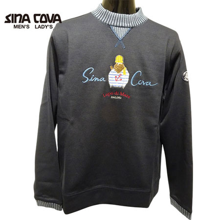 【2025年秋冬】メンズ シナコバ SINA COVA モックネック ネイビー(290)・ライトブルー(230)・ホワイト(110)【代引き手数料無料】 おしゃれ マリン ギフト プレゼントにも|サムハウス