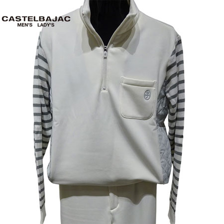 〈新春30%OFFセール〉【2025年秋冬】メンズ カステルバジャック CASTEL BAJAC　トレーナー　ホワイト（01）・ブラック（99）【送料無料・代引き手数料無料】 ギフト プレゼントにも