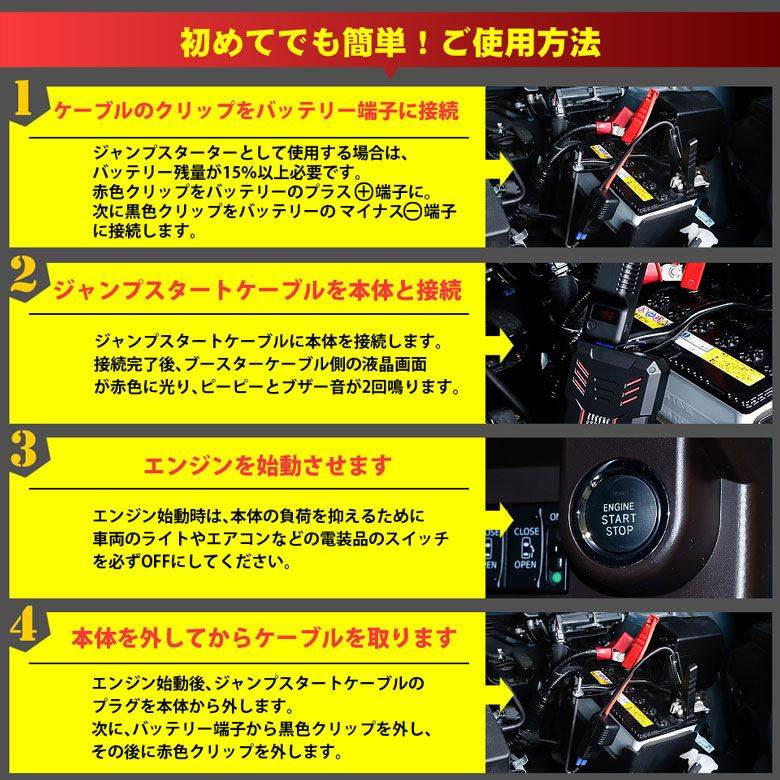 楽天市場 サングッド バッテリー上がり 12v車用 ジャンプスターター S02 Qc3 0 容量15 000mah 最大電流1 0a ガソリン車6 000ccまで対応 Sungood サングッド