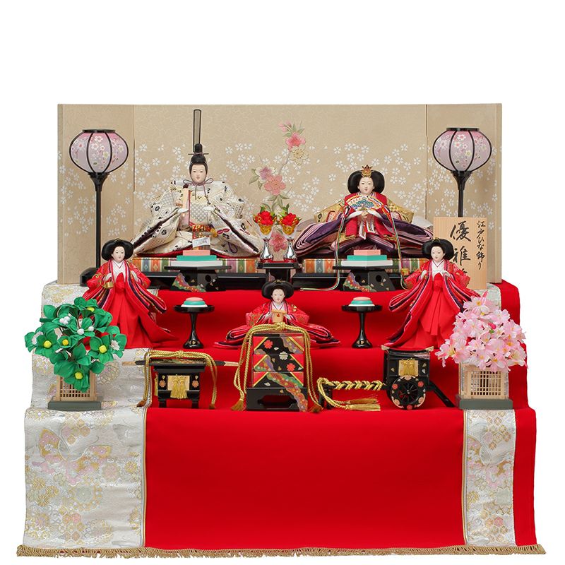 【まこちゃんさん専用】東玉作 「王朝絵巻」 大宮人飾り 七段飾り 内閣総理大臣賞 内閣総理大臣賞受賞作家 松宝作 十番 立雛 正絹西陣織黄櫨染 令和御