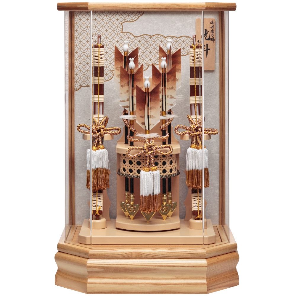 楽天市場】送料無料 久月作 本籐 茶暈六角ケース ガラスケース入り