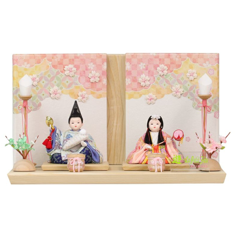 新品　ケース入りひな人形　東玉　江戸木目込み　春かすみ 雛人形】 「春かすみ」木目込立雛親王飾り ガラスケース入り 東玉工房