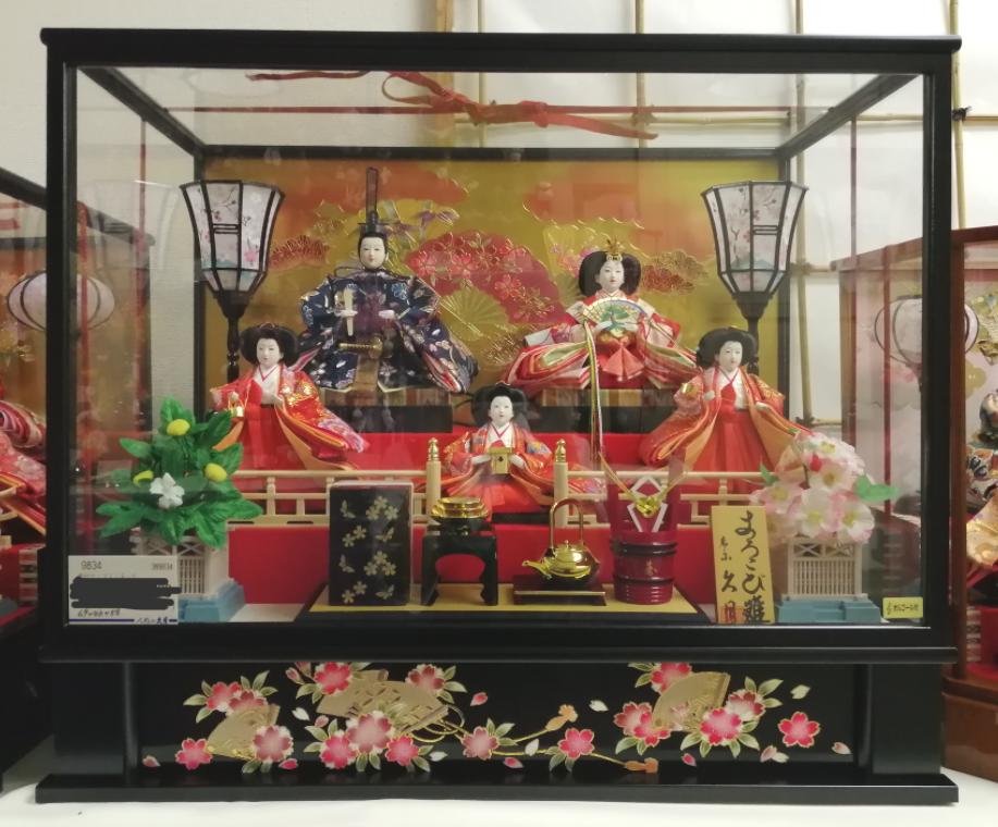 楽天市場】送料無料 久月作 雛人形 衣装着五人揃い ガラスケース入り