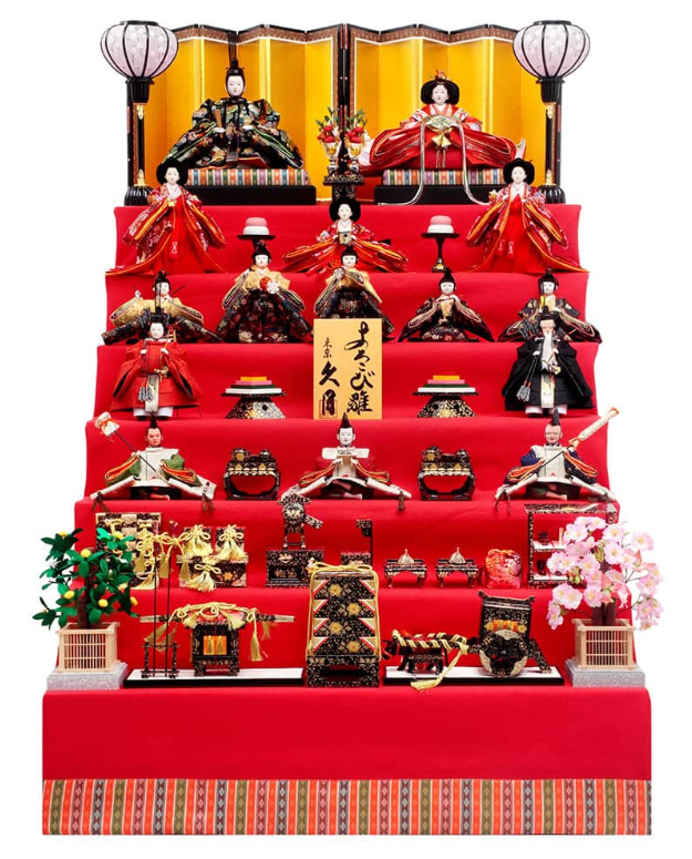 楽天市場】送料無料 東玉作 雛人形 大宮人 衣装着十七人揃い 緋毛氈