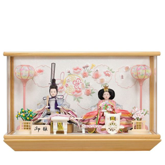 楽天市場】送料無料東玉作 雛人形 衣装着親王 ガラスケース飾り 【春緋