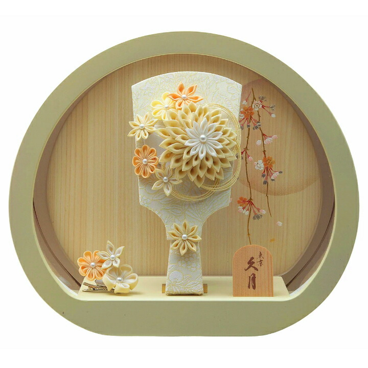 楽天市場】羽子板 初正月 久月 ミニ羽子板 7号 つまみ細工 モカ 円形