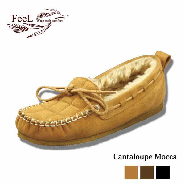 モカシン レディースシューズ レディースファッション 靴 Cantalope Mocca カンタロープモカ メロンパンモチーフ メロンパンの表面 キルティング ちぎったパン生地 フカフカ ファー 優しく暖かな履き心地 レディース 女性 ファッション 女性用 くつ シューズ モカシン