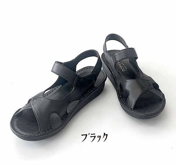 サンダル レディースシューズ レディースファッション 靴 本革 バックバンド S M L LL 爪先のかえりよい 船底タイプ 楽々コンフォート 足の負担和らげる 歩行に最適 コンフォートシューズ