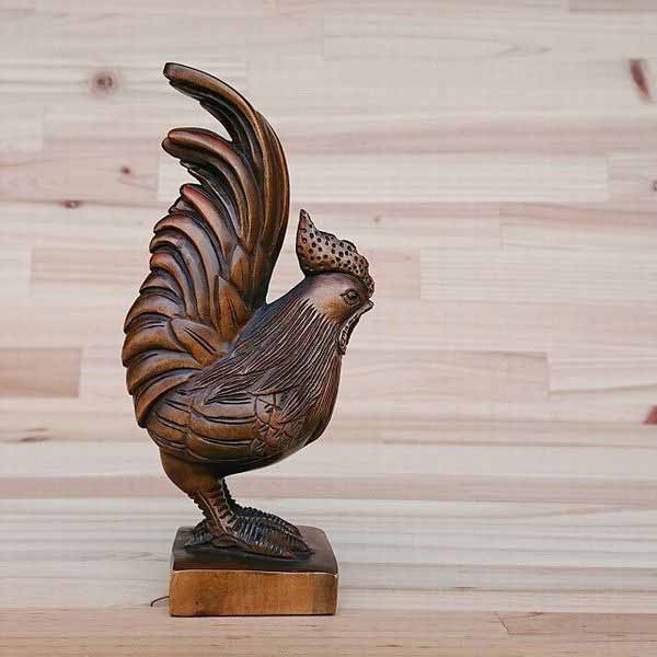 楽天市場】木彫り 置物 鶏 にわとり 鳥 酉 ニワトリ チーク無垢