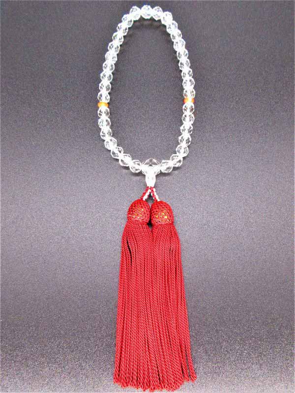 数珠 冠婚葬祭 宗教用品 キッチン 日用品 文具 天然石 お念珠 水晶切子 赤めのう2天ソロバンカット 片手用 宗派共通 女性向け 正絹 赤めのう 赤瑪瑙 レッドアゲート 馬の脳の形状に似ている 赤 心臓や太陽のシンボル 魂が宿っている 愛情に対するエネルギー 感情安定 水晶|Tre Fiore