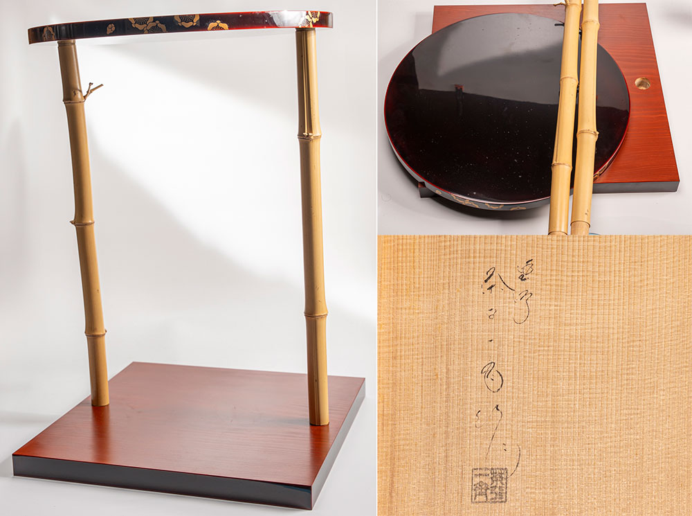 輪島塗　三友棚　茶平一斎「茶道具・棚」共箱 【真作保証】送料無料