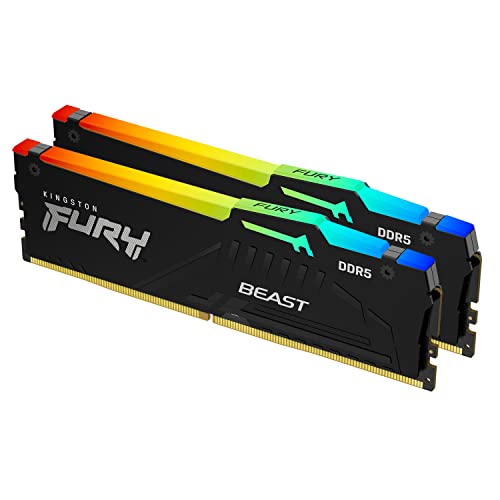 キングストンテクノロジー Kingston FURY デスクトップPC用メモリ DDR5 AM5 AMD EXPO認定 5600MT/秒 16GB 2枚 Kingston FURY Beast ビースト RGB AM5 CL36 KF556C36BBE