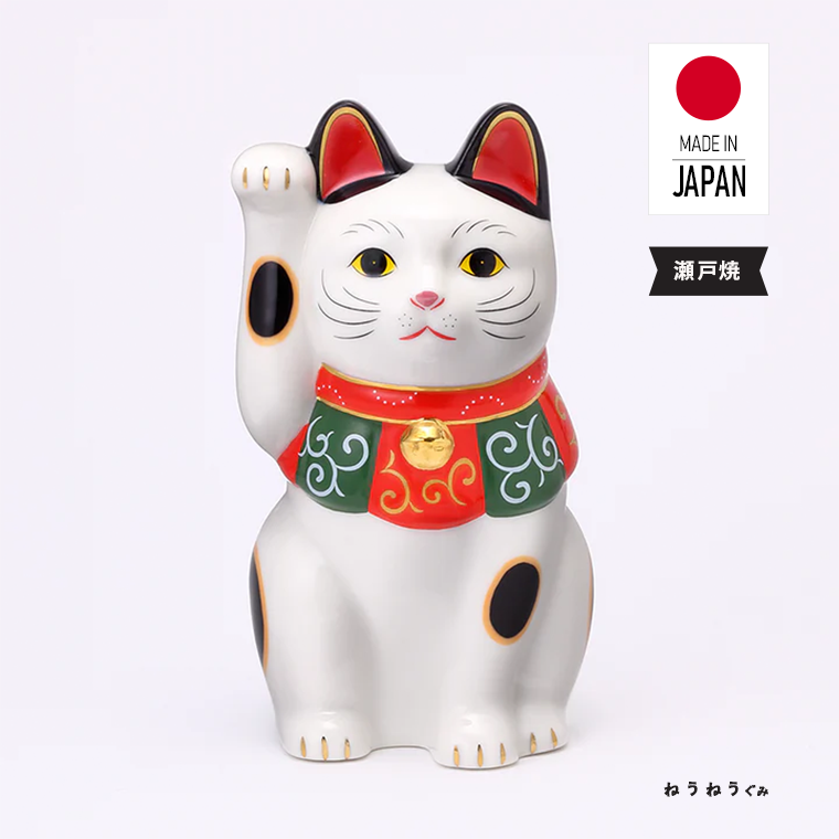 楽天市場】古色三河招き猫 大正ロマンの復刻版 レトロ招き猫 赤
