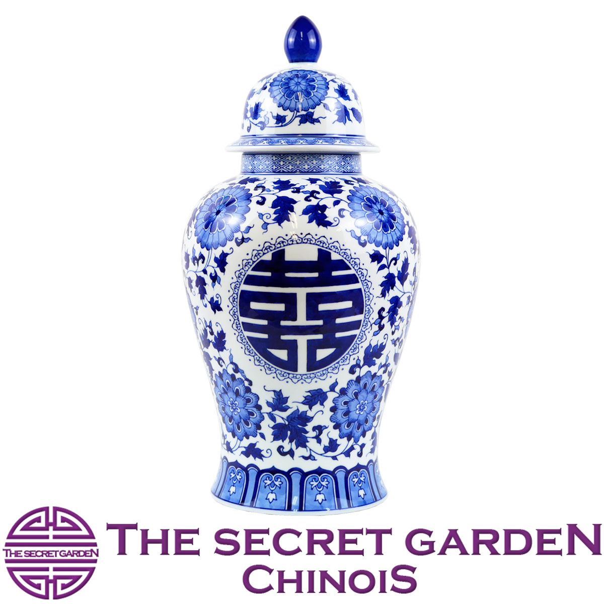 【楽天市場】THE-SECRET-GARDEN Blue & White 青白陶器蓋付壷 