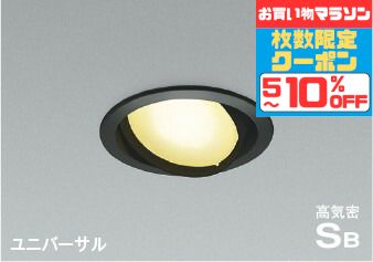 ダウンライト 高演色 開口100φ ユニバーサルダウン 指定の角度まで傾斜天井可 白熱灯100W相当 調光可(別売調光器対応) SB形