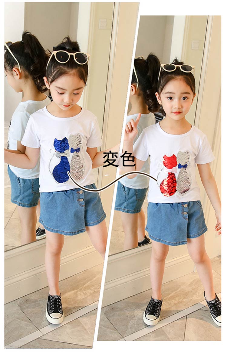 楽天市場 送料無料 キッズ 子供服 Tシャツ 夏着 女の子 半袖 Tシャツ 韓国子供服 Tシャツ 女の子 可愛い満点 変色スパンコールtシャツ 演出 卒園式 子供 トップス Tops Tシャツ 入学式 女の子 Tシャツ 110cm 1cm 130cm 140cm 150cm 160cm トコトコ組