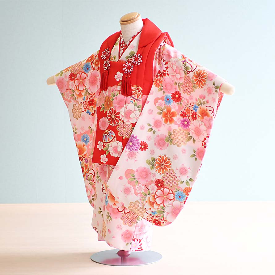 着物セット レンタル 七五三 着物 3歳 女の子 フルセット レンタル 3 100 白 赤 花 From Kyoto 七五三 レンタル 3歳 三歳 3才 女児 753 激安 格安 人気ブランド新作豊富 Www Maisbeiras Com