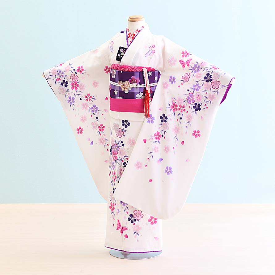 着物セット 送料無料 7歳 着物 レンタル 七五三 女の子 7歳 七歳 7才 女児 753 激安 格安 レンタル レンタル 7 24 白 桜 蝶 ジャパンスタイル 七五三 フルセット Shoxruxtj Com