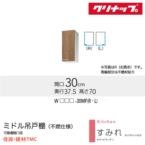 クリナップ 真っただ中吊収納家具（不燃遣りかた） すみれ続きもの W300 扉自由勝手 より分ける 扉色つや より分ける W(LAT/L4B)-30MF（R/L） 貨物輸送無料 製造業者直送