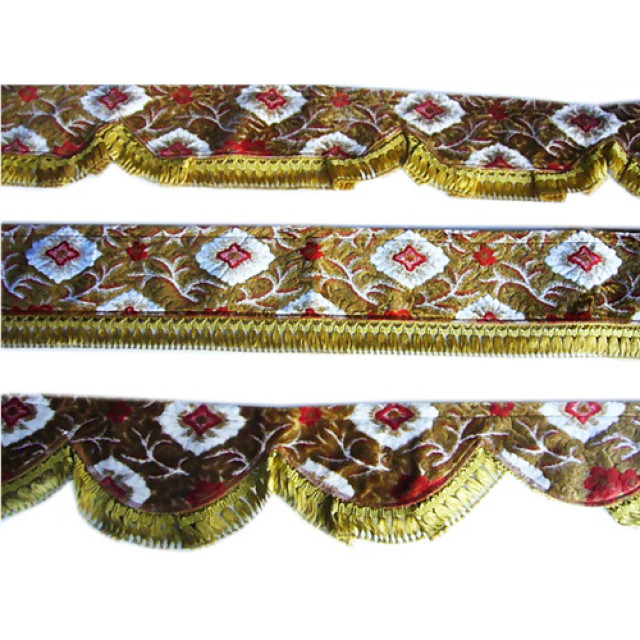 金華山　花籠　ラウンドカーテン　フロントカーテンセット トラック用品 金華山フロントカーテン 両面 花かご Lサイズ