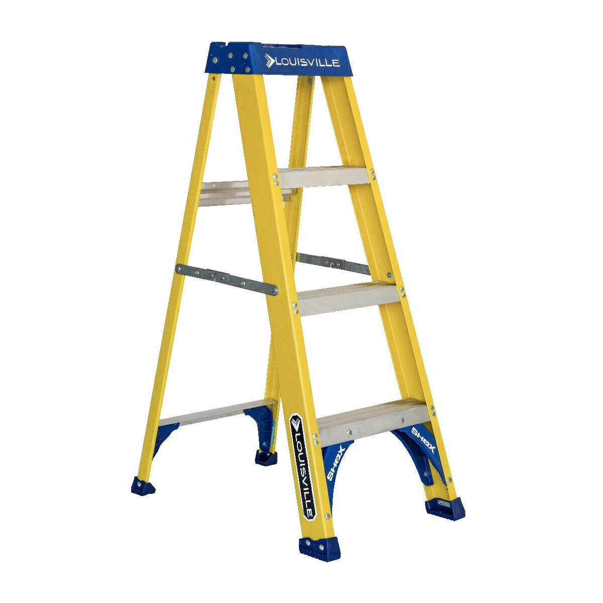 Louisville Ladder【ルイビルラダー】ファイバー脚立シングルステップ［イエロー］耐荷重110kg 【4ft（120cm）】 FS2004