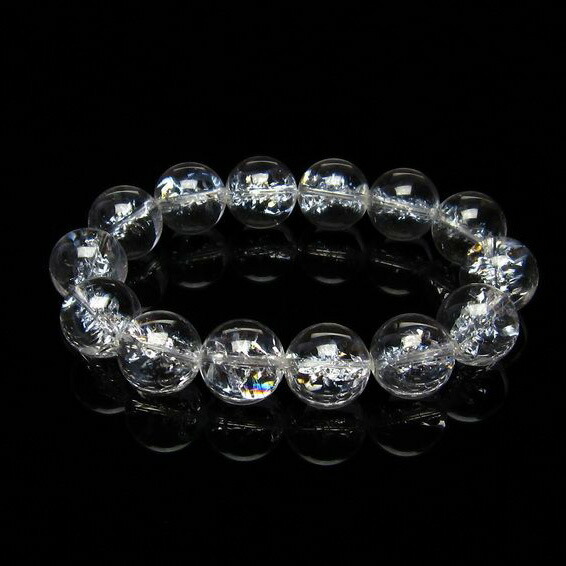 水晶 ブレスレット 16mm 虹入り crystal quartz bracelet アイリスクォーツ ブレス iris メンズ レディース 天然 一点物 送料無料 111-17193 4,480円