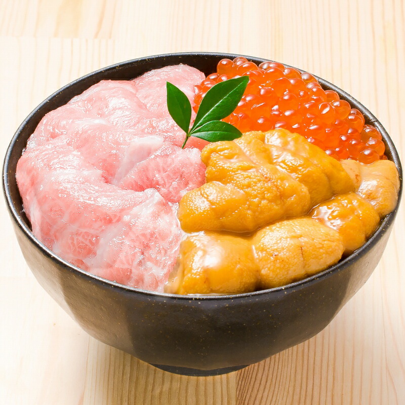送料無料 海鮮福袋 豊洲の海鮮丼セット 極み 約2杯分 本マグロ大トロ特盛り200g＆無添加生うに＆北海道産イクラ。通が唸る本マグロを極める ギフトにも最適な大人気3商品 本鮪 まぐろ ギフト 海鮮福袋 詰め合わせ 寿司 刺身  おせち  【FSJ】