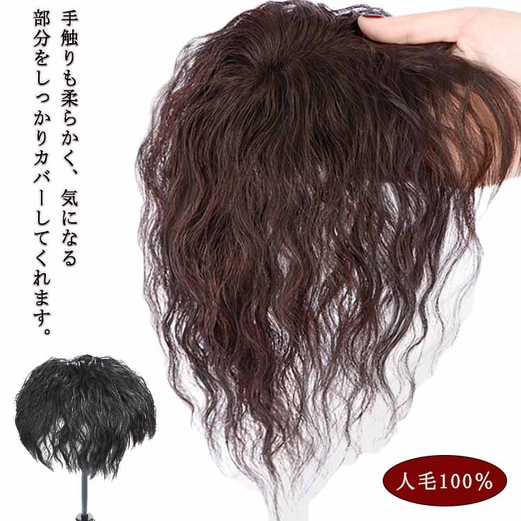 楽天市場】 薄毛 頭頂部 ヘアピース ウェーブ トップカバー つむじ付き
