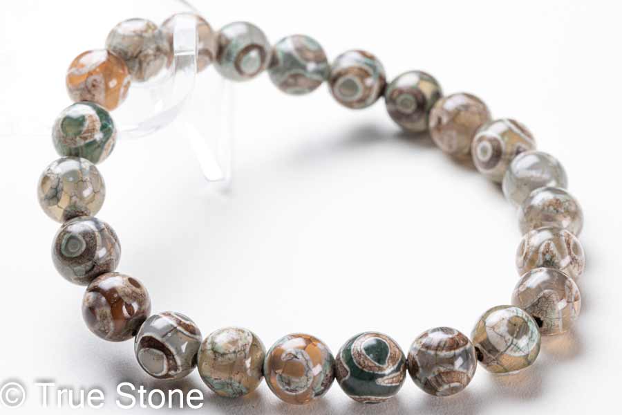 オールドチベット メノウ瑪瑙58眼天珠 大玉根付 アゲート提げ物 Dzi