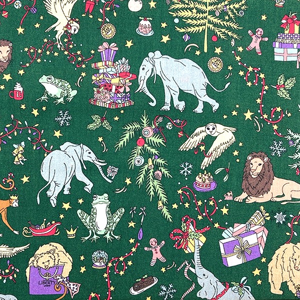 LIBERTY☆リバティクリスマス ターコイズ リボンスカーフ LIBERTY☆リバティクリスマス ターコイズ リボンスカーフ