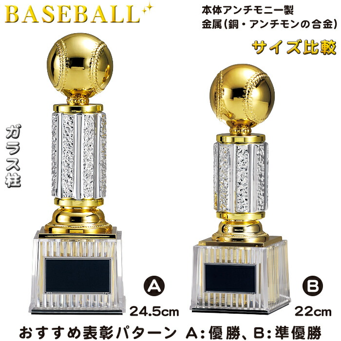 格安販売中 トロフィー 野球 ボール ブロンズ 高さ22cm 野球ボール 1万円 スポーツ アウトドア ソフトボール 賞品 景品 カップ 卒業 卒団  部活 引退 記念品 MVP 優勝 ゴールド 金属製 ガラス 柱 ベースボール fucoa.cl