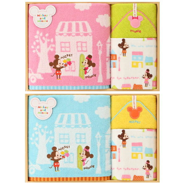 楽天市場 ギフトセット ミッキーミニーストーリータウン バスタオル 1枚 フェイスタオル 1枚 タオルハンカチ 1枚タオルギフトセットガーゼ ウチノ タオル 内野タオル ギフト対応 贈り物 プレゼント 出産祝い 送料無料 Uchino Online Shop