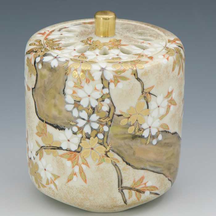 楽天市場】京焼 清水焼 丸香炉 乾山雲錦 大 森俊山窯 陶器 焼き物 京都