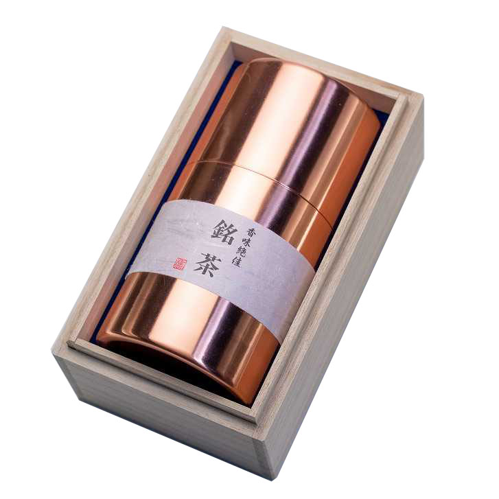 【 送料無料 】 175g銅茶筒 宇治茶 1本缶 煎茶 木箱セット 特上 高級 高品質 茶葉 緑茶 お茶 日本茶 京都 老舗 贈り物 ギフト プレゼント 御祝 御礼 内祝 母の日 父の日 敬老の日 お中元 お歳暮 無添加 お取り寄せ グルメ 海外配送|清水焼と宇治茶の宇治茶園