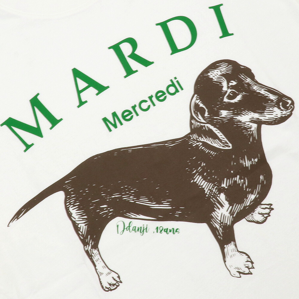 MardiMercredi 犬イラスト Tシャツ ショートパンツ セット MARDI 犬イラスト Tシャツとショートパンツセット