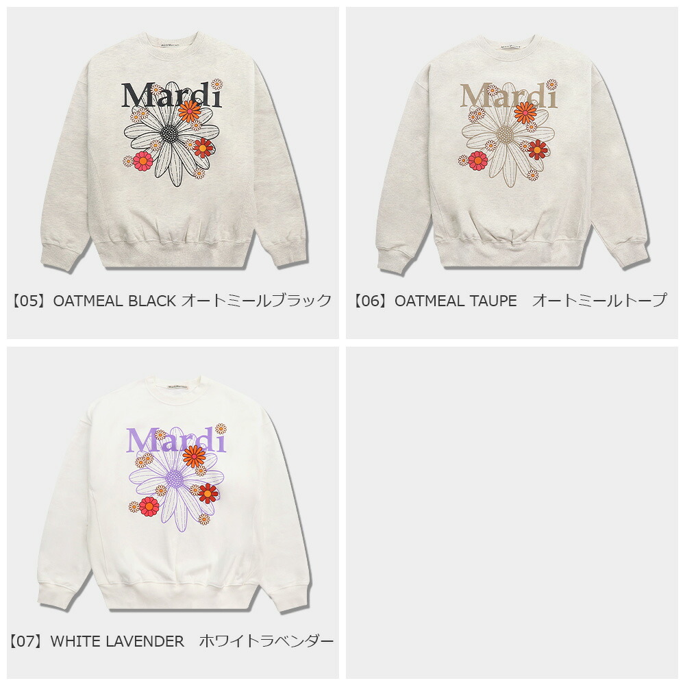 マルディメクルディ Mardi Mercredi スウェット SWEATSHIRT FLOWERMARDI BLOSSOM 長袖 レディース 韓国  ファッション アパレル