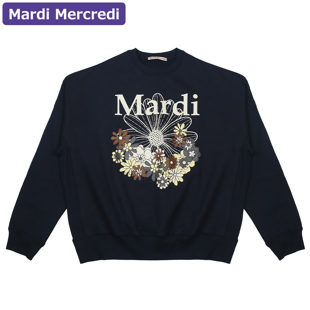 【Rページ】 Mardi Mercredi 花柄スウェット ネイビー セール】SWEATSHIRT FLOWERMARDI BLOSSOM（スウェット）｜Mardi
