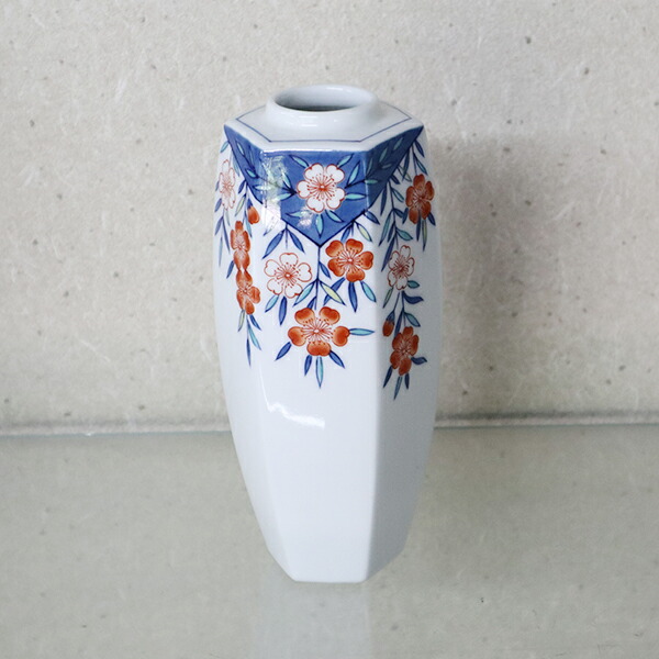 楽天市場】【送料無料】伊万里焼 福型花瓶 牡丹梅（化粧箱付