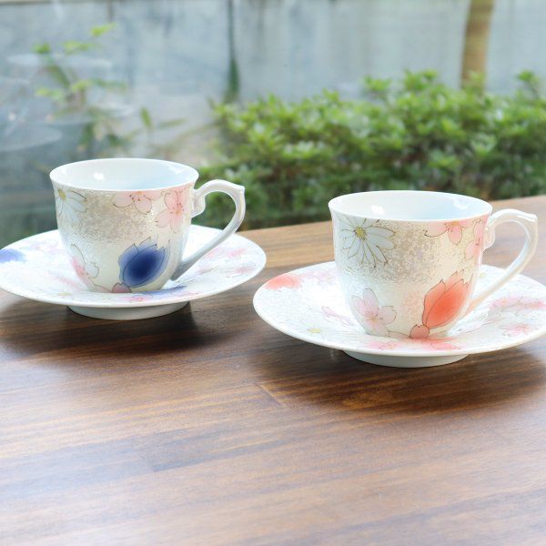 楽天市場】【送料無料】有田焼 コーヒーカップ 金ロゼ グリーン