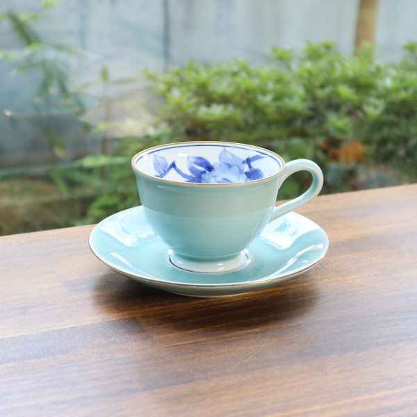 楽天市場】【送料無料】有田焼 コーヒーカップ 金ロゼ グリーン