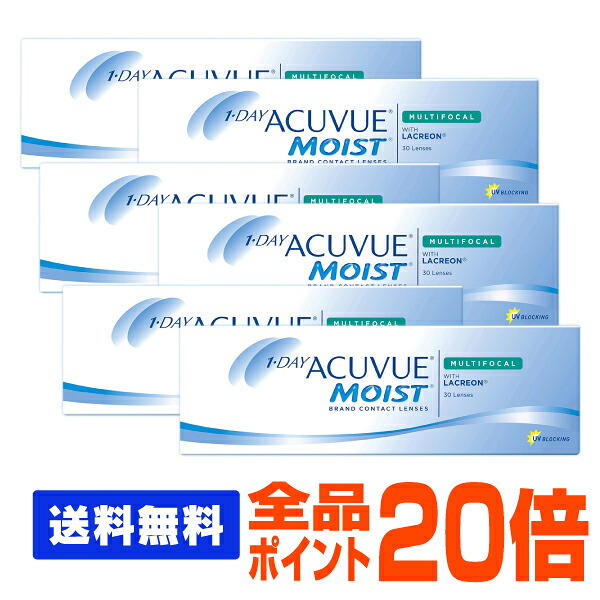 【全品尖んがり20倍】【貨物輸送無料】  ワンデーアキュビューモイスト マルチフォーカル 遠近両用 6箱書き割り ( コンタクトレンズ 接点 1日使い捨て 一デー 1day ジョンソン モイスト acuvue 30枚 ３０枚 UV取りすてる     )