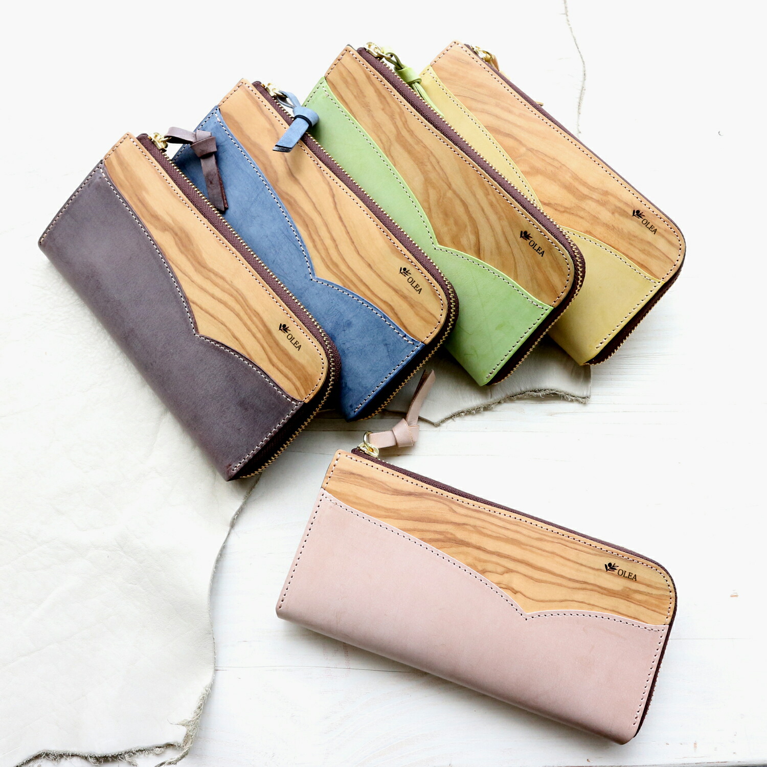 OLEA オレア エルジップウォレット VARCO REAL WOOD ヴァーコ オリーブ シビラリスシオ イタリアンレザー 財布 メンズ レディース 長財布 ファスナー 革 本革 レザー 日本製 木製 小銭入れ 小銭入れ付き かわいい おしゃれ かっこいい シンプル ブランド ギフト プレゼント