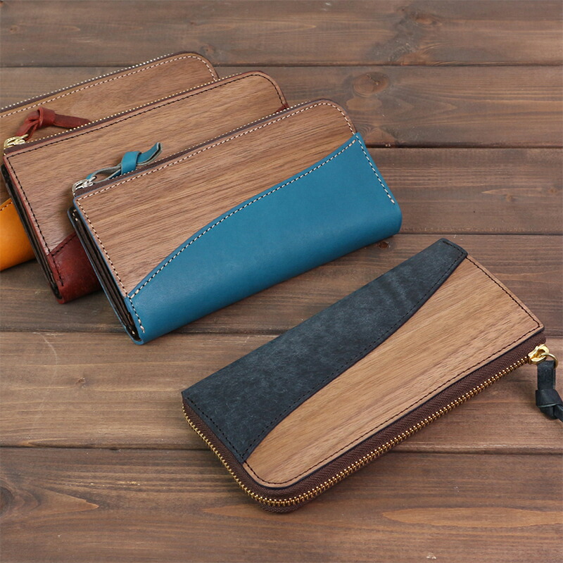 VARCO REAL WOOD エルジップウォレットNE 長財布 財布 日本製 メンズ レディース カードケース 小銭入れ付き 大容量 薄型 プエブロ 本革 革 革製 レザー 木 天然木 木製 おしゃれ かわいい かっこいい プレゼント ギフト 父の日 母の日 クリスマス newi|varco店