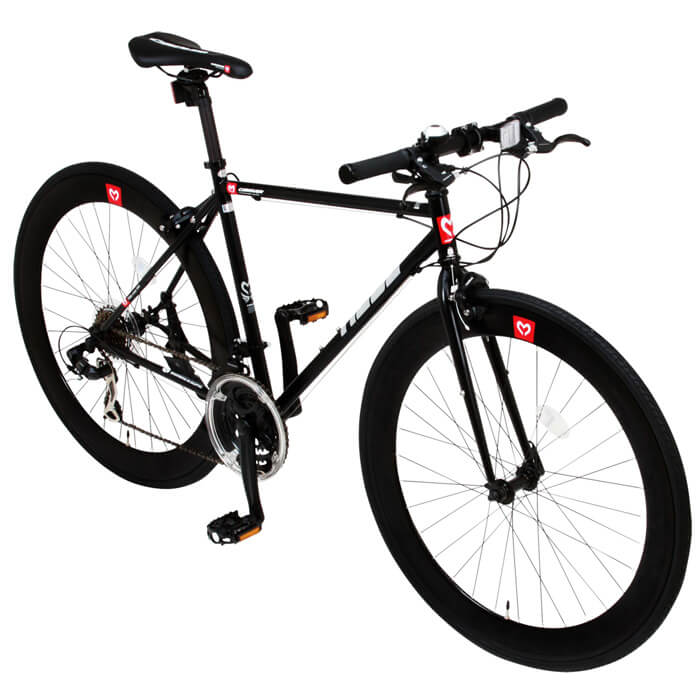 【楽天市場】クロスバイク 自転車 700c クロモリフレーム 700×25C SHIMANO シマノ製21段変速 組立必要品 CANOVER